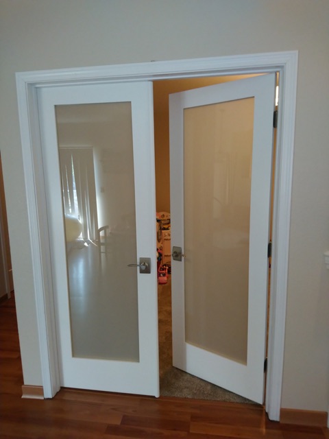 1-lite laminated double French swing doors
